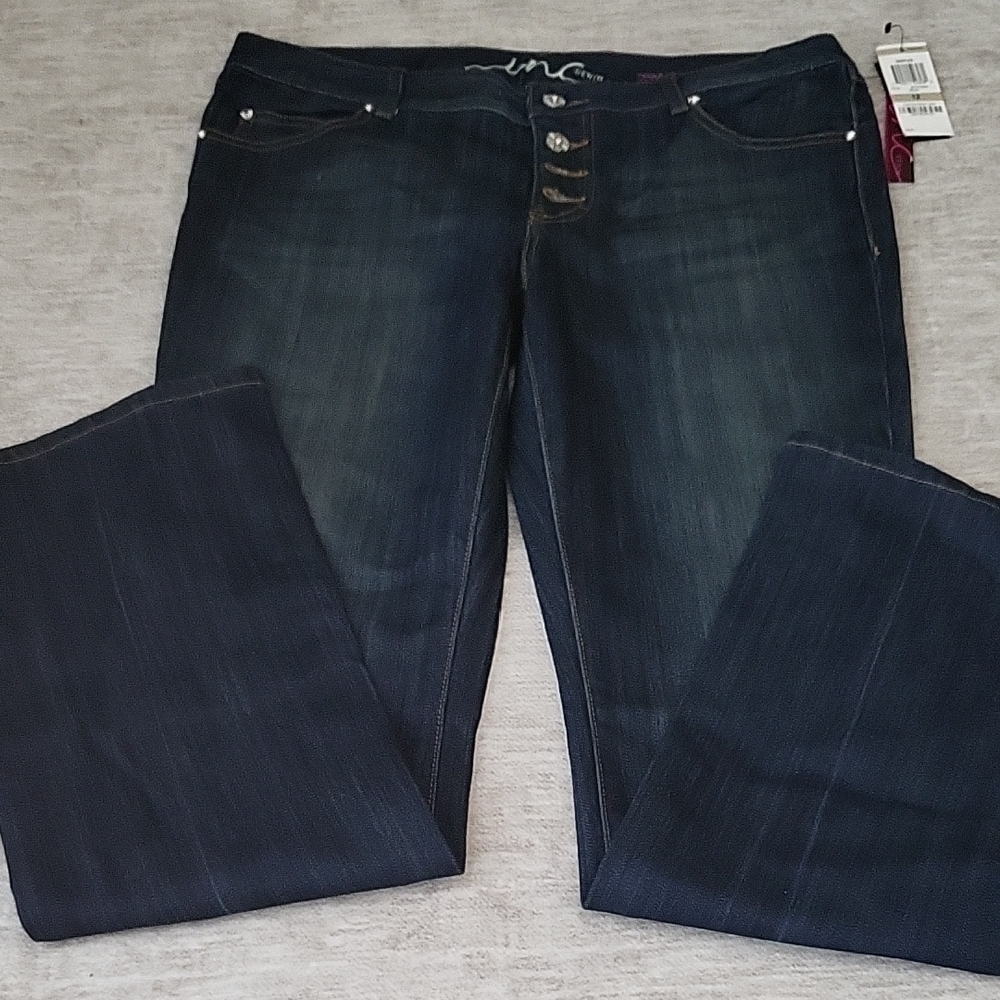 INC International Concepts Dark Indigo Boot Cut Jeans - Picture 5 of 7